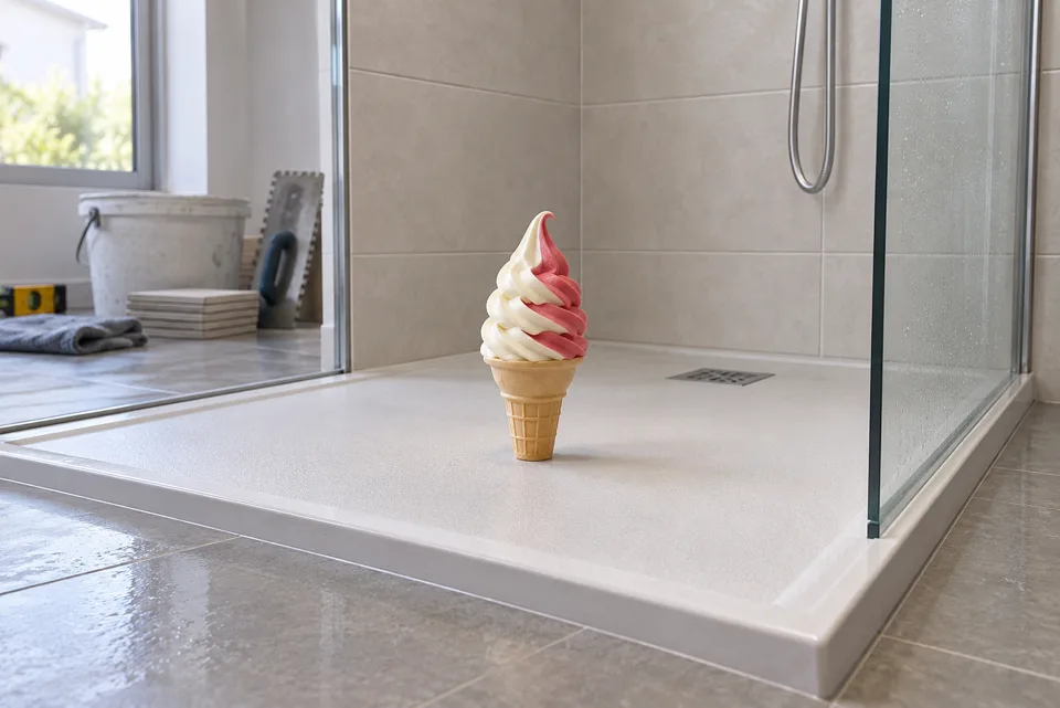 Cornet de glace italienne en spirale, texture crémeuse et généreuse, sur fond clair
